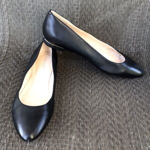 Nine West CORINNE Black Leather Flat Loafers Shoes